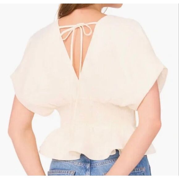 Parker The Halle V-Neck Cinch Waist Peplum Top - Picture 2 of 8